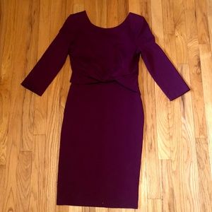 Standout purple dress with front knot, size 4